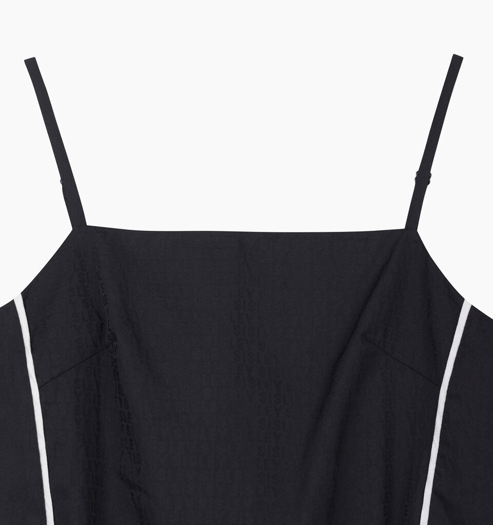 Black bustier with jacquard pattern - sisley k top - Preto | Sisley K image number 4